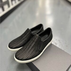 Ecco Black Woven Loafers